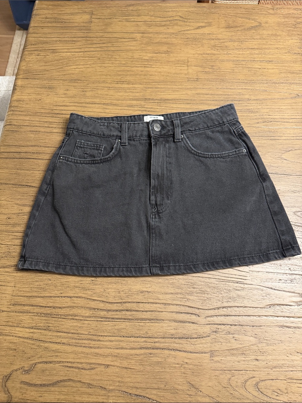 Cotton On Black Denim Mini Skirt